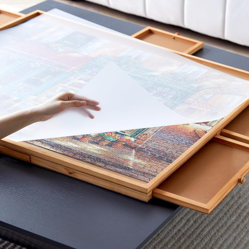 Photo 1 of (READ FULL POST) Wooden Puzzle Table with 6 Drawers and Cover, Adult Portable Puzzle Board, 34 "x 26" 