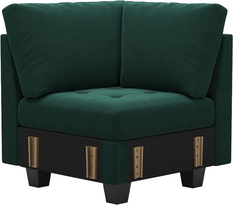 Photo 1 of (MISSING PIECES)
Belffin Velvet Corner Seat Module for Modular Sectional Sofa Couch Corner Sofa Couch Chair Green
