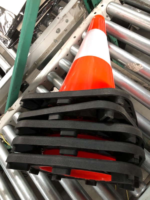 Photo 2 of (5 Cones) BESEA 18" inch Orange PVC Safety Traffic Cone Parking Cones with 6"