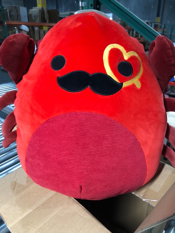 Photo 2 of Squishmallows Original 16-Inch Georgios Red King Crab with Heart Monocle - Official Jazwares Large Plush