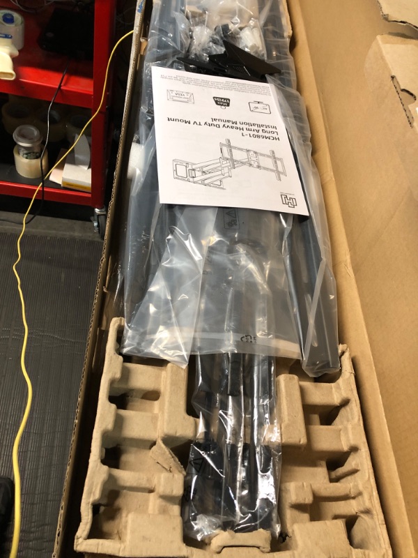 Photo 1 of HCMOUNTING Heavy Duty Long Dual Arm TV Wall Mount Holds up to 179 lbs, Swivel and Tilt TV Mount with 40.9" Extended Articulating Arms for Most 42-90 inch TVs, VESA 800x400mm, Fits 16''-18'' Wood Studs