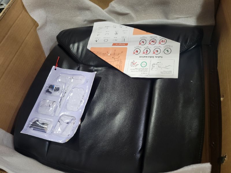 Photo 1 of **SEE NOTES**
Sweetcrispy Ergonomic Executive Office Chair: Height Adjustable PU Leather Office Chair Flip-up Arms Mid Back Desk Chair with Wheels Computer Chair with Lumbar Support, Black