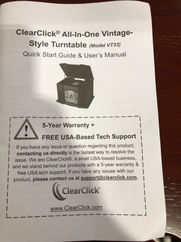 Photo 4 of ClearClick All-in-One Turntable with 3-Speed