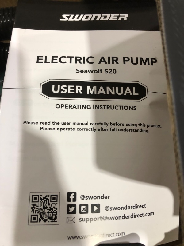 Photo 4 of (READ NOTES) Swonder Seawolf Paddle Board Pump, 30% Faster 20 PSI SUP Electric Air Pump w/Dual Cylinder, Dual Stage & Active Cooling System, Supports 4 SUPs in a Row
