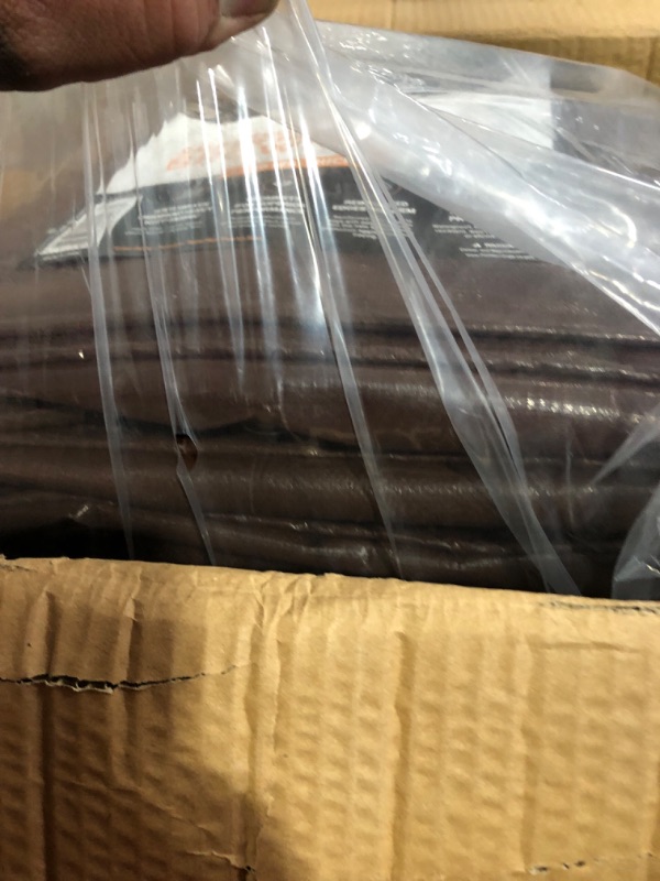 Photo 2 of 12' x 40' Super Heavy Duty 16 Mil Brown Poly Tarp Cover - 