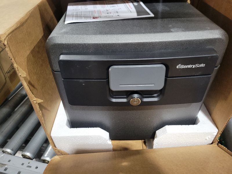 Photo 1 of SentrySafe Fireproof and Waterproof Safe Box with Key Lock, File and Document Safe, 0.65 Cubic Feet, 14.3 x 15.5 x 13.5 inches, HD4100