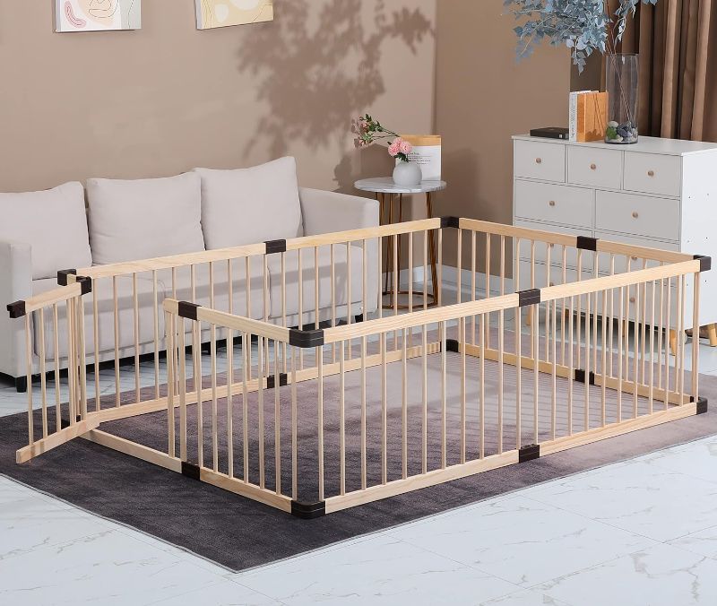 Photo 1 of Baby Playpen,Playpen for Babies and Toddlers, Wooden Baby Playpen,79x71, Baby Play Pen,Baby Play Fence,Baby Play Yards,Baby Activity Center (180x200CM)