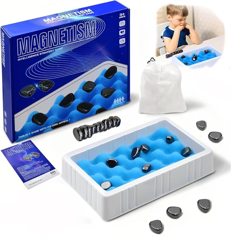 Photo 1 of 2024 Magnetic Chess Game Set with Rocks, Magnets Games