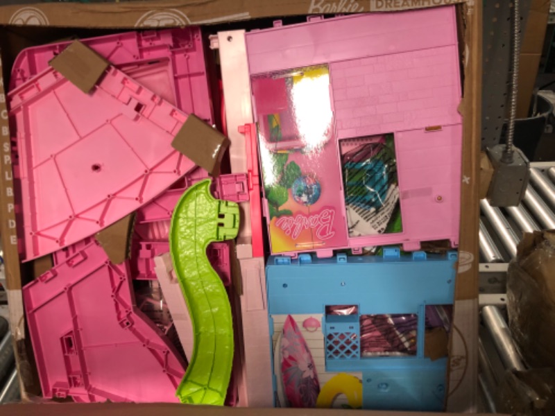 Photo 4 of **UNKNOWN IF MISSING PARTS**
Barbie Dreamhouse 2023, Pool Party Doll House with 75+ Pieces and 3-Story Slide, Barbie House Playset