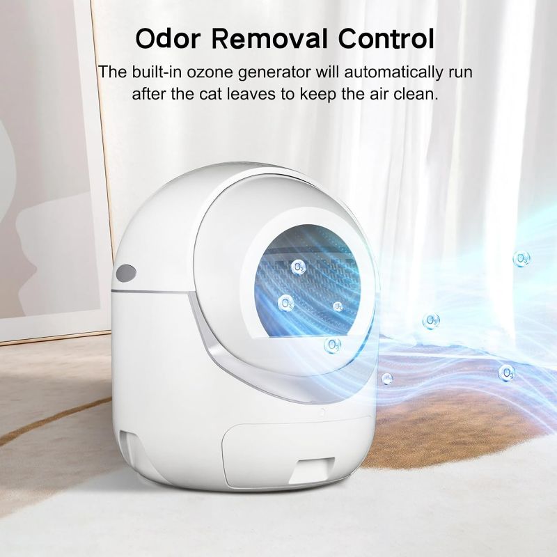 Photo 4 of (READ FULL POST) Cleanpethome Self Cleaning Cat Litter Box, Automatic Cat Litter Box with APP Control Odor Removal Safety Protection for Multiple Cats Slef Cleaning Cat Litter Box