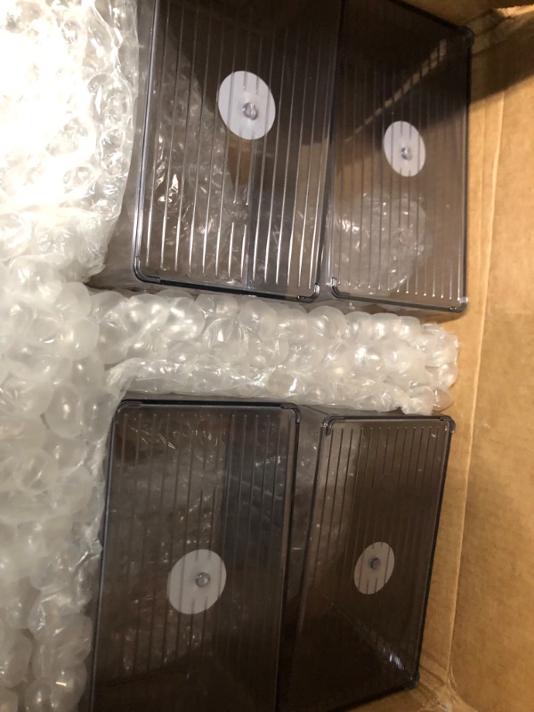 Photo 1 of mDesign Plastic Kitchen Storage Bin - Stackable Fridge, Pantry Cabinet, Freezer Organizer - Food Storage Bin Box  