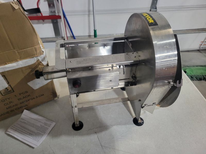 Photo 3 of (READ FULL POST) VEVOR Commercial Meat Slicer, 10 inch Electric Food Slicer, 240W Frozen Meat Deli Slicer, Premium Chromium-plated Steel Blade Semi-Auto Meat Slicer For Commercial and Home use (10IN-240W)
