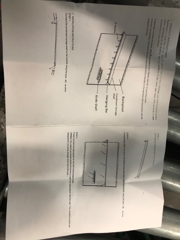 Photo 2 of **SEE NOTES** VEVOR Range Backsplash with Shelf 30 x 30.7 Inch Range Hood Wall Shield, Stainless Steel Backsplash Silver Splash Plate for Range Hood Stainless Backsplash with Built-in Storage Shelf and Hanging Rack