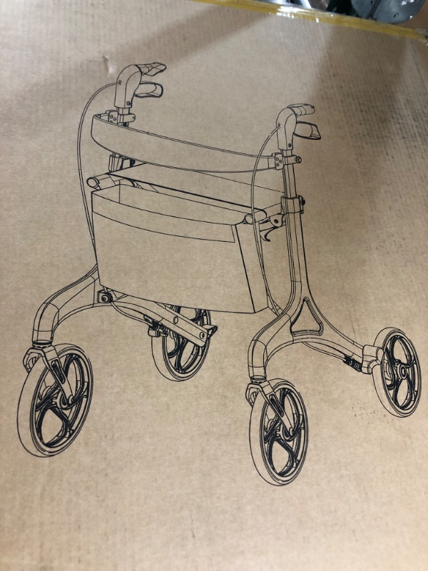 Photo 7 of **USED BUT APPEARS NEW**  Lightweight 12.3lbs Carbon Fiber Walker for Seniors, Mobility Rolling Walker, Folding Heavy Duty rollator with Storage Bag