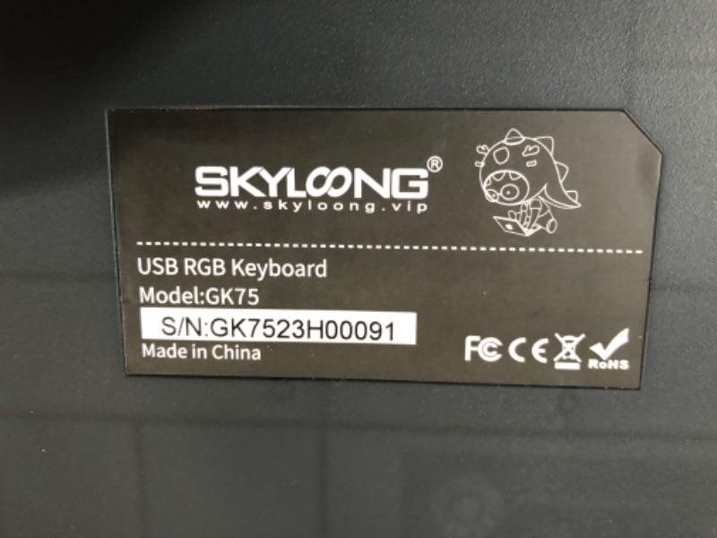 Photo 3 of EPOMAKER SKYLOONG GK75 Lite Gasket-Like Mount Wired Hot Swappable Programmable Keyboard with A Rotary Knob, Win/Mac Compatible Gateron Optical Black GK75