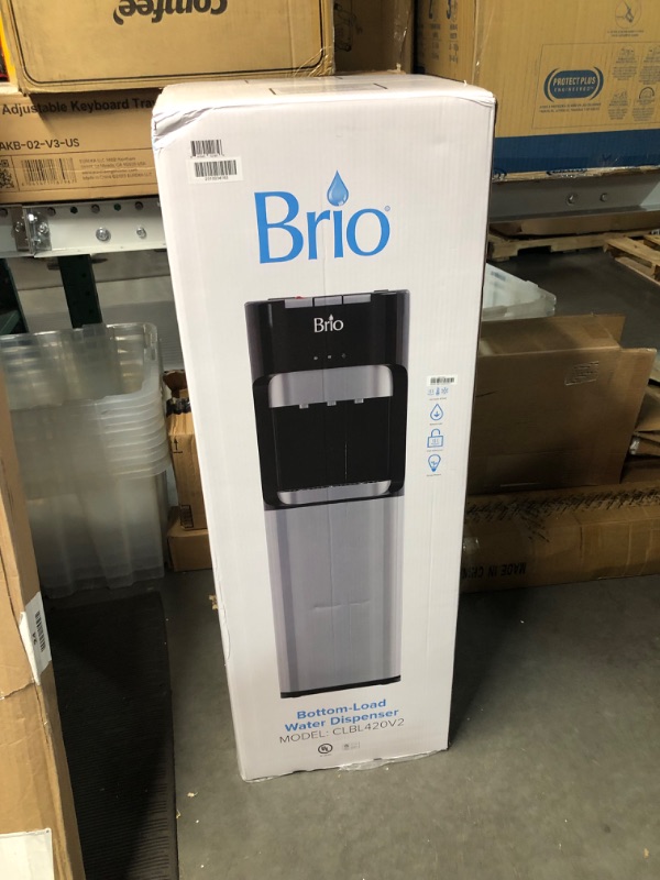 Photo 2 of **FOR PARTS, UNTESTED, NO REFUNDS**Brio Bottom Loading Water Cooler Water Dispenser – Essential Series - 3 Temperature Settings - Hot, Cold & Cool Water - UL/Energy Star Approved
