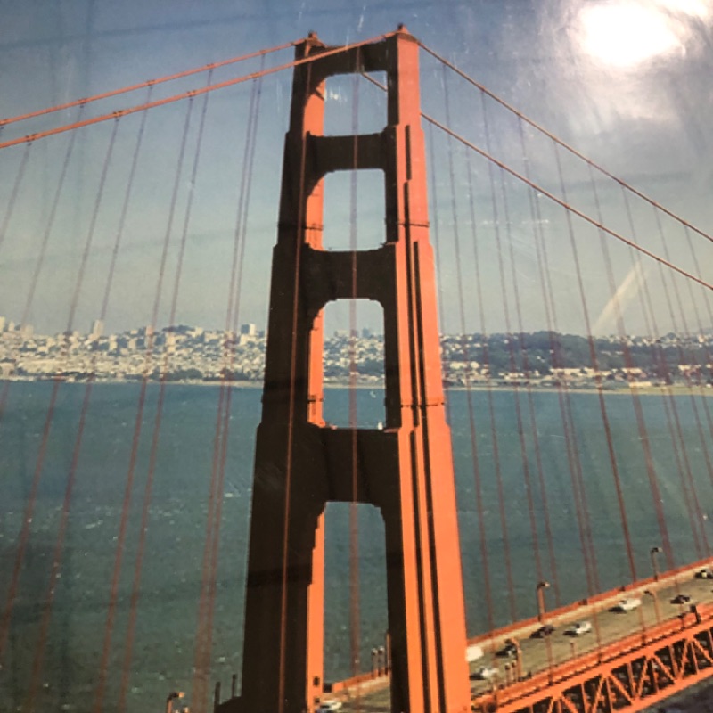 Photo 2 of **CRACKED FRAME** Highsmith Golden Gate Bridge Portrait Photo Artwork Framed Wall Art Print 18X24 Inch Framed Black 18X24