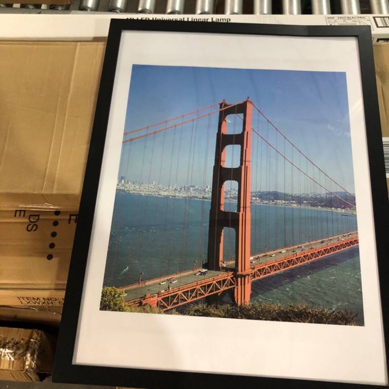 Photo 3 of **CRACKED FRAME** Highsmith Golden Gate Bridge Portrait Photo Artwork Framed Wall Art Print 18X24 Inch Framed Black 18X24