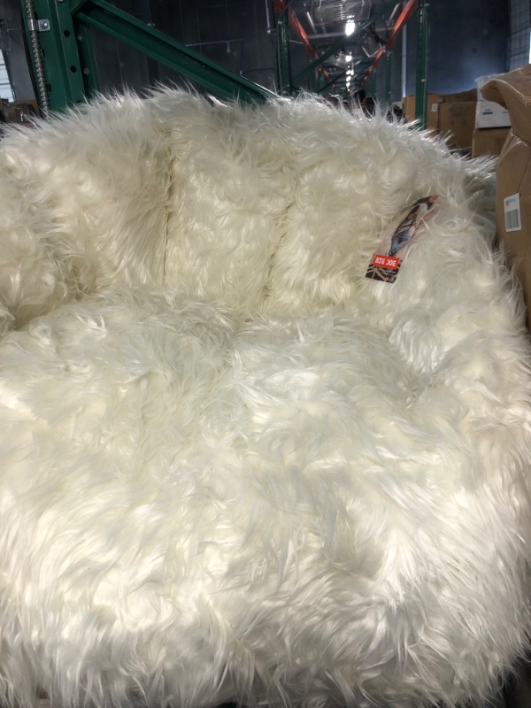 Photo 3 of "Big Joe Milano Beanbag Chair Ivory Shag" Ivory Shag Milano