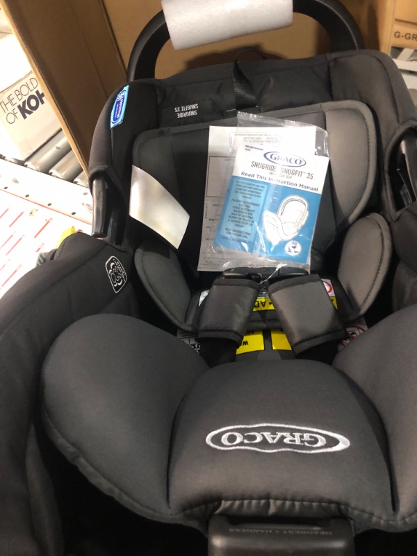 Photo 3 of Graco SnugFit 35 Infant Car Seat | Baby Car Seat with Anti Rebound Bar, Gotham With Anti-Rebound Bar 1 Count (Pack of 1) Gotham