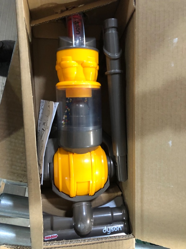 Photo 2 of Casdon Dyson Ball | Miniature Dyson Ball Replica For Children Aged 3+ | Features Working Suction To Add Excitement To Playtime Grey/Yellow