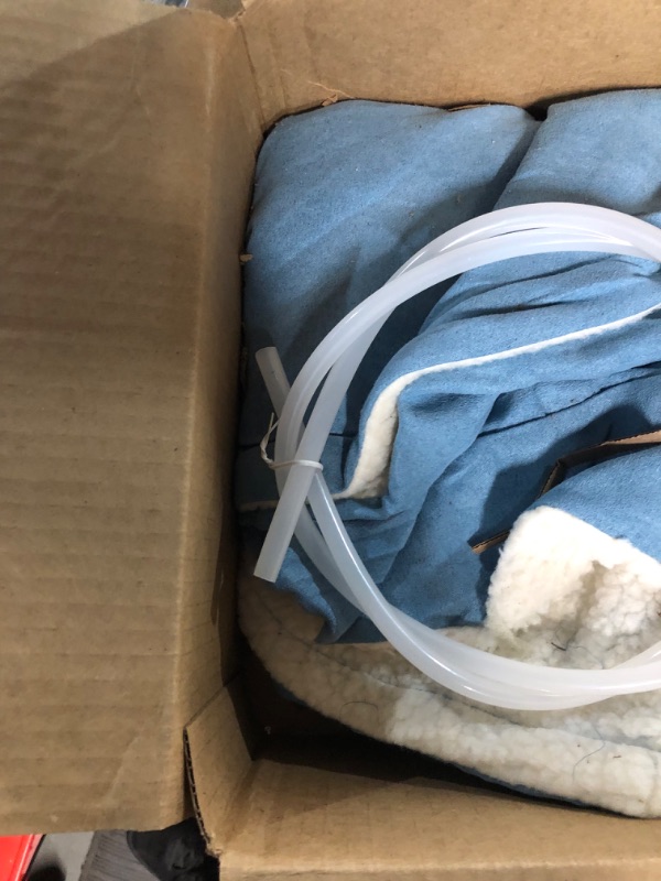 Photo 2 of **READ NOTES BELOW** COVER ONLY**FurHaven Faux Sheepskin Snuggery Orthopedic Cat & Dog Bed COVER ONLY Blue, 35-in