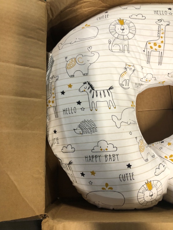 Photo 3 of Boppy Nursing Pillow and Positioner - Original, Notebook Black and White with Gold Animals