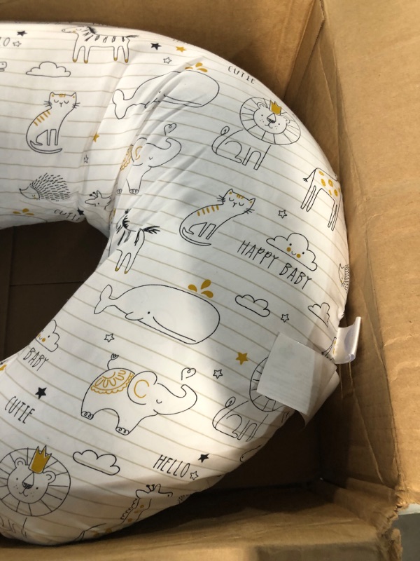 Photo 4 of Boppy Nursing Pillow and Positioner - Original, Notebook Black and White with Gold Animals