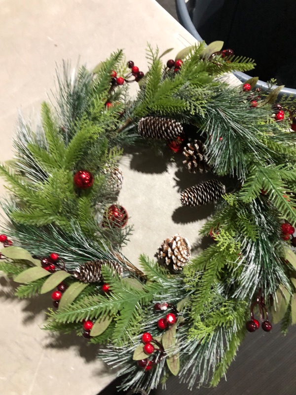 Photo 6 of **MINOR DAMAGE SEE NOTES
TOCHGREEN 24 Inch Artificial Christmas Wreath