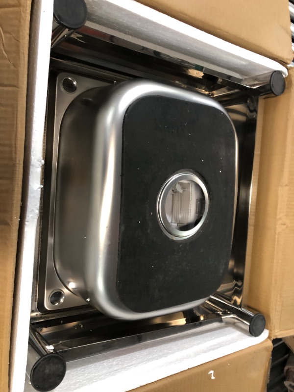 Photo 1 of Utility Sink Free Standing Single Bowl Kitchen Sink with Cold and Hot Water Pipe Stainless Steel Sink for Laundry Room Bathroom Farmhouse