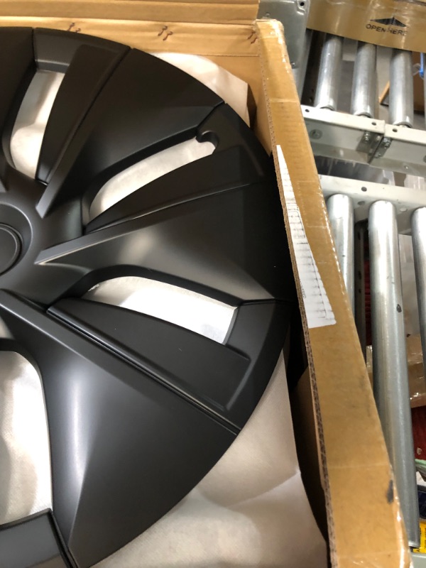Photo 1 of KAVANIC Fits Tesla Model Y Wheel Cover Hubcap 19 Inch Matte Black Support Logo Range Improvement (4 PCS) 