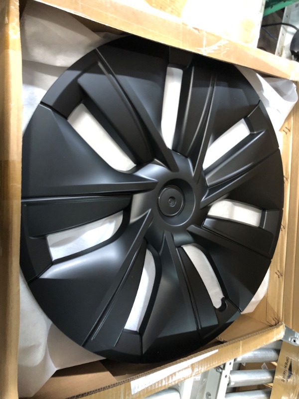 Photo 1 of KAVANIC Fits Tesla Model Y Wheel Cover Hubcap 19 Inch Matte Black Support Logo Range Improvement (4 PCS) 