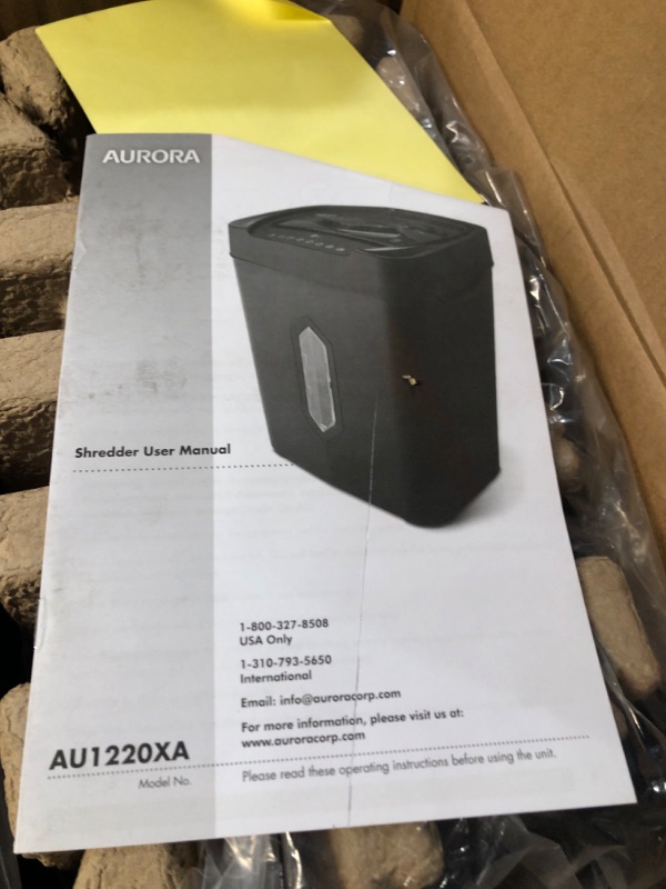 Photo 5 of Aurora AU1220XA 12 Sheet Crosscut Paper and Credit Card Shredder with 5.2 gal Wastebasket 12-Sheet Crosscut Shredder