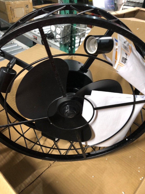 Photo 3 of [FOR PARTS, READ NOTES]
YYEHON 17.7" Caged Ceiling Fan with Light and Remote Control, Flush Mount Bladeless Chandelier Fan, Low Profile Fandelier NONREFUNDABLE