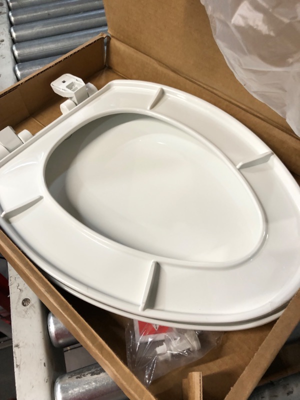 Photo 2 of *SEE NOPTES* Mayfair Little2Big Never Loosens Elongated Plastic Childrens Potty Training Toilet Seat with Slow Close Hinge - White