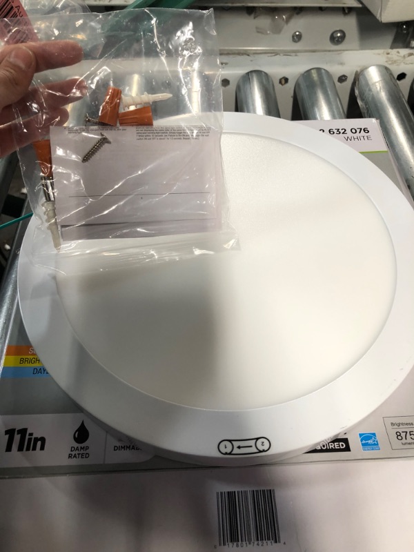 Photo 4 of 11 in. 12.5-Watt Dimmable White Integrated LED Edge-Lit Round Flat Panel Flush Mount Ceiling Light Color Changing