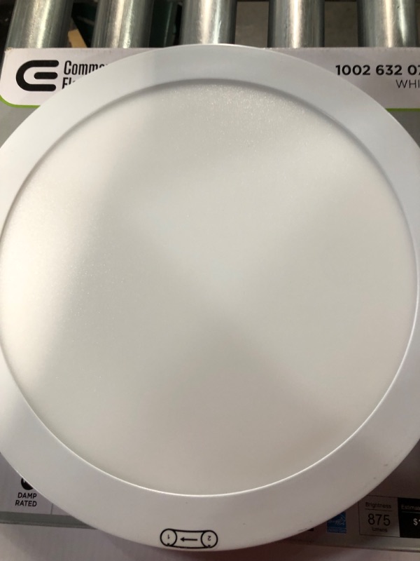 Photo 2 of 11 in. 12.5-Watt Dimmable White Integrated LED Edge-Lit Round Flat Panel Flush Mount Ceiling Light Color Changing