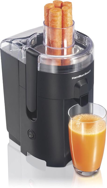 Photo 1 of [READ NOTES] Hamilton Beach HealthSmart Juicer Machine, Compact Centrifugal Extractor, 2.4” Feed Chute for Fruits and Vegetables, Easy to Clean, BPA Free, 400W, Black