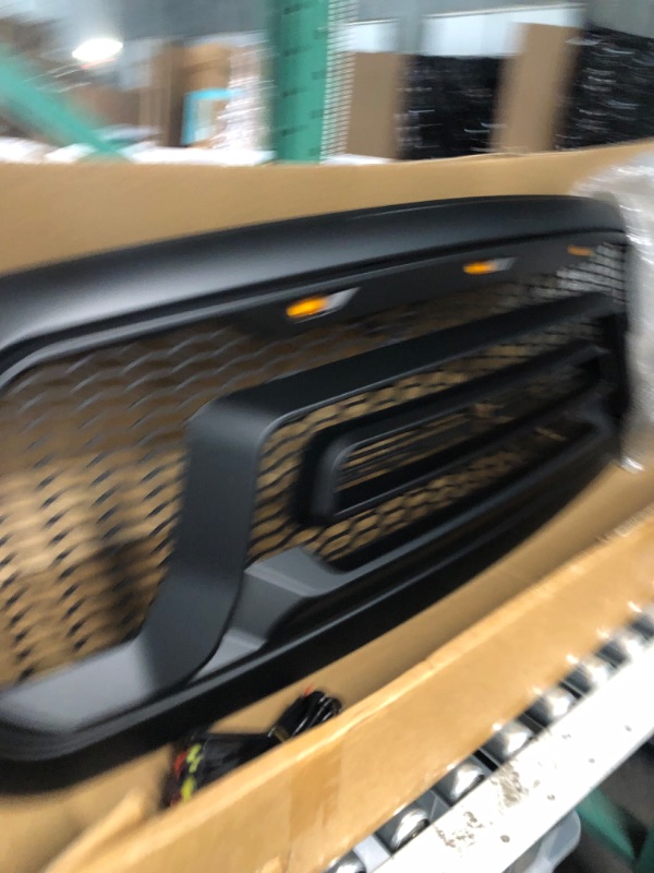 Photo 1 of AOMSAZTO Grille with LED Compatible With Dodge Ram 1500 2013 2014 2015 2016 2017 2018 2019 2020 2021 2022 2023 Front Bumper Hood Mesh Grill Matte Black