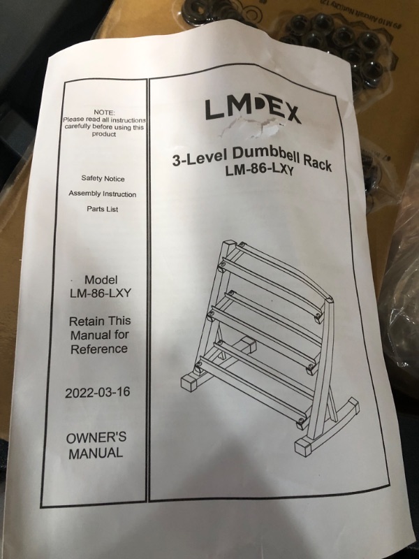 Photo 2 of **Parts only** Lmdex Dumbbell Rack Stand Weight Rack for Dumbbells Home Gym 3 tier rack