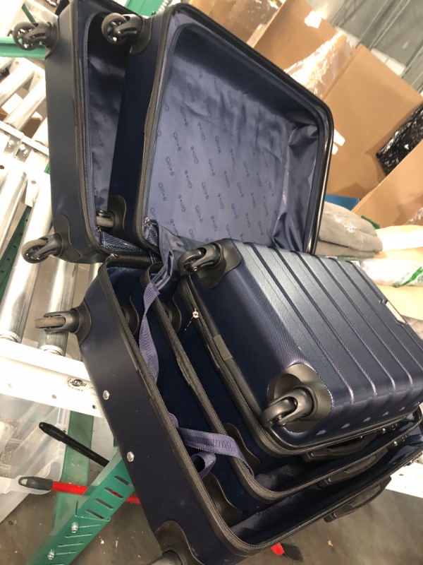 Photo 6 of * used * signs of wear and tear * 
COOLIFE Luggage 3 Piece Set Suitcase Spinner Hardshell Lightweight TSA Lock Navy