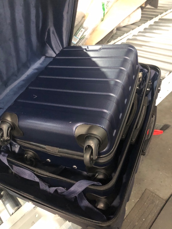 Photo 3 of * used * signs of wear and tear * 
COOLIFE Luggage 3 Piece Set Suitcase Spinner Hardshell Lightweight TSA Lock Navy