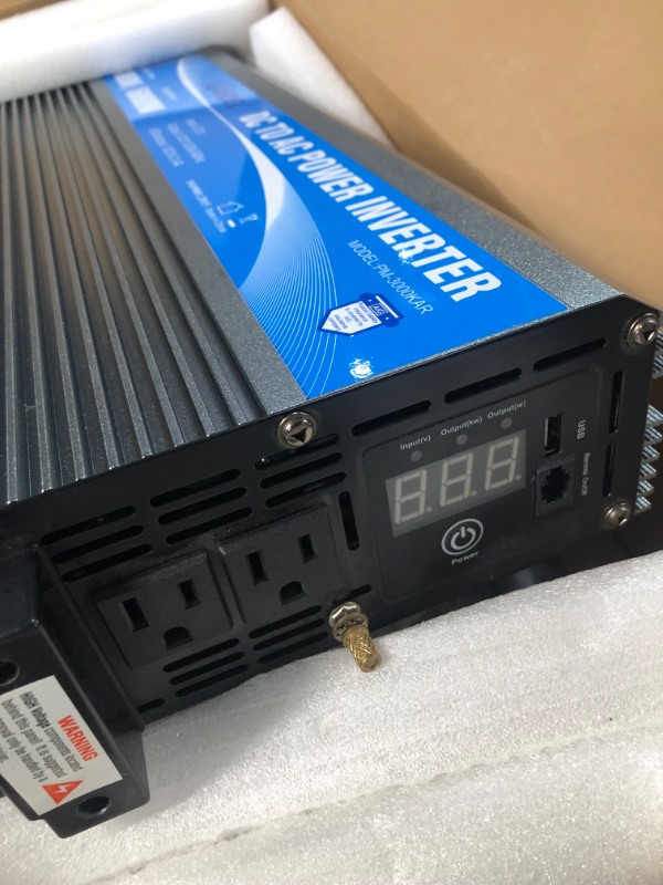 Photo 2 of Modified Sine Wave Power Inverter 3000 Watt DC12 Volt to AC 120 Volt with Remote Control and LED Display Dual AC Outlets & USB Port for RV Truck Boat by GIANDEL 3000W