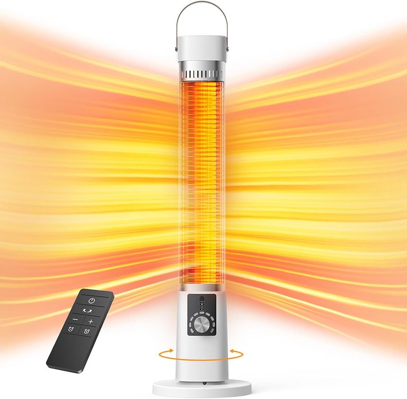 Photo 1 of ***DOES NOT POWER ON - UNABLE TO TROUBLESHOOT - BASE AND REMOTE MISSING***
WHITE Cftort Space Patio Heater with 9 Heat Levels,1500W Instant Portable