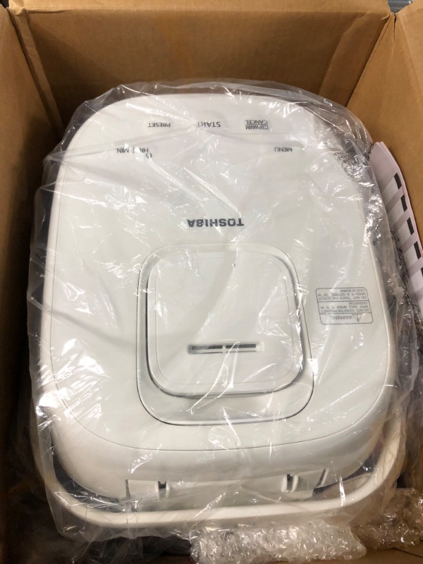 Photo 1 of Toshiba Low Carb Digital Programmable Multi-functional Rice Cooker, Slow Cooker, Steamer & Warmer, 5.5 Cups Uncooked with Fuzzy Logic and One-Touch Cooking, 24 Hour Delay Timer and Auto Keep Warm Feature, White