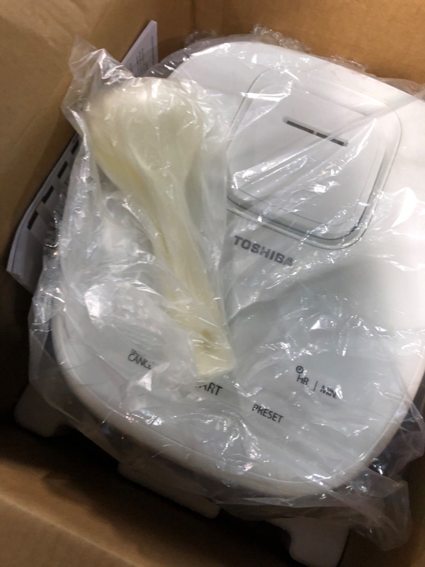 Photo 1 of Toshiba Low Carb Digital Programmable Multi-functional Rice Cooker, Slow Cooker, Steamer & Warmer, 5.5 Cups Uncooked with Fuzzy Logic and One-Touch Cooking, 24 Hour Delay Timer and Auto Keep Warm Feature, White