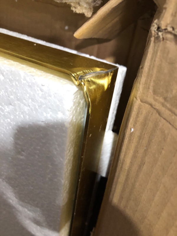 Photo 2 of **NON REFUNDABLE NO RETURNS SOLD AS IS**
**PARTS ONLY**BEAUTYPEAK 30" X 48" Bathroom Mirror for Wall, Modern Gold Deep Framed Mirror, Rectangular Wall Mounted Vanity Mirror for Bathroom, Bedroom, Living Room, Hangs Horizontally or Vertically, Gold Gold-re