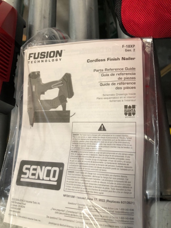 Photo 1 of Senco 10M0001N Fusion F-18XP 18V Lithium-Ion 2-1/8 in. Cordless 18 ga. Brad Nailer (1.5 Ah) 18 Gauge