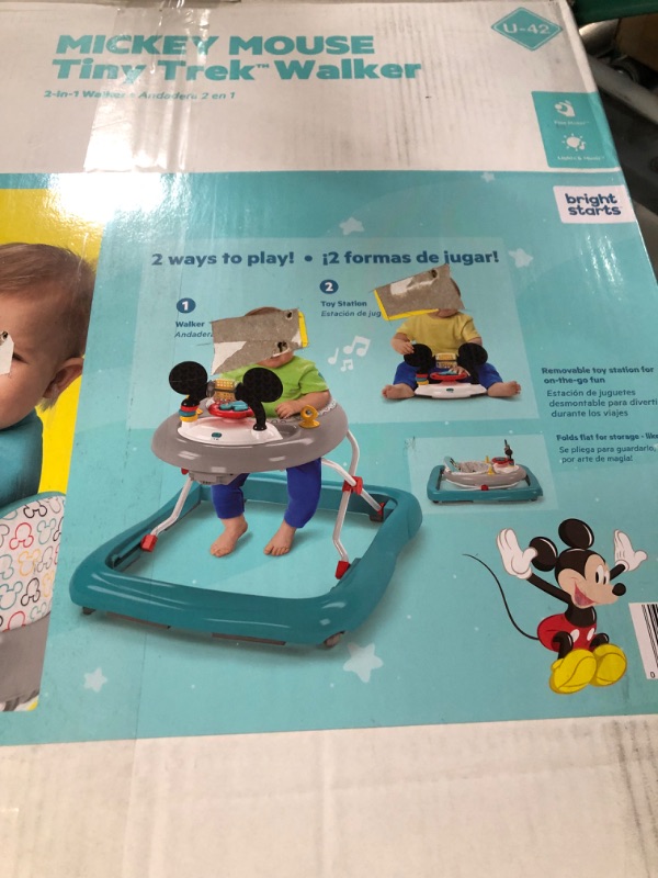 Photo 1 of Bright Starts Mickey Mouse Tiny Trek Walker, Original Bestie, 2-in-1 Walker Ages 6 Months+ Mickey Original Besties