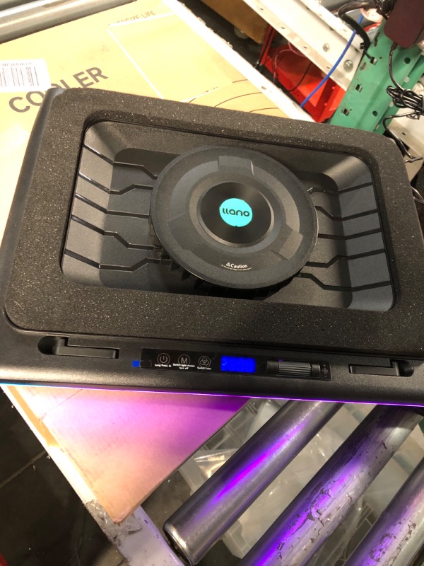 Photo 4 of 2023 New Gaming Laptop Cooling Pad with Powerful Turbofan, RGB Laptop Cooler Radiator with Infinitely Variable Speed, Touch Control, LCD Screen, 3-Port USB, Seal Foam for Rapid Cooling Laptop 15-19in V12(Hub+RGB)